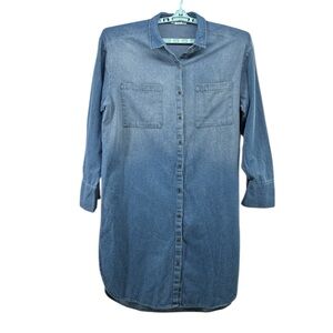 L.I.F.E. Love Is For Eternity Women’s Blue Denim Shirt Dress Size L